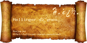 Hellinger Ágnes névjegykártya
