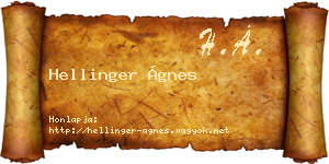 Hellinger Ágnes névjegykártya
